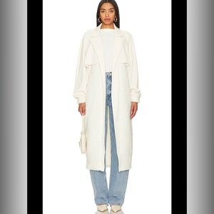 Lanston Sport Sherpa Trench Coat in Cream from Revolve (Worn once)